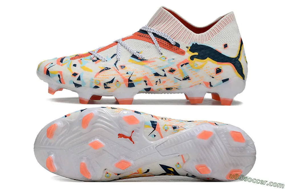 ⊱ℒℯ⊰ FG Firm Ground Soccer Cleats in White, Red, Yellow, Blue