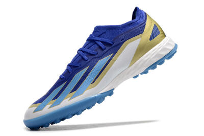 Adidas X 23 Crazyfast.1 TF Artificial Turf Soccer Shoes - Blue/Gold/White