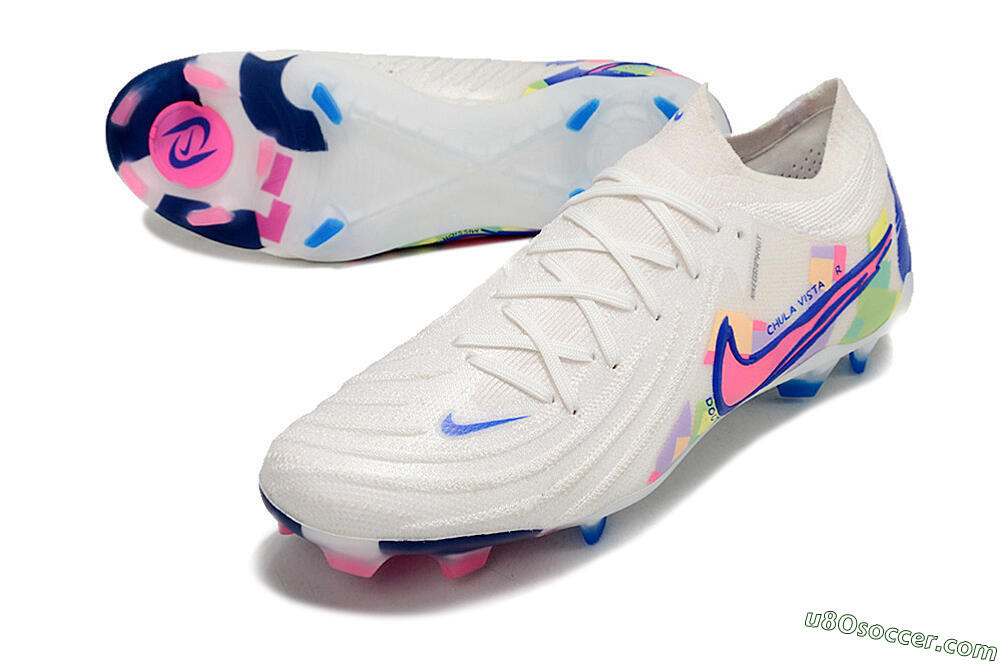 Nike Phantom Luna Elite FG Firm Ground Soccer Cleats - White/Rainbow 3