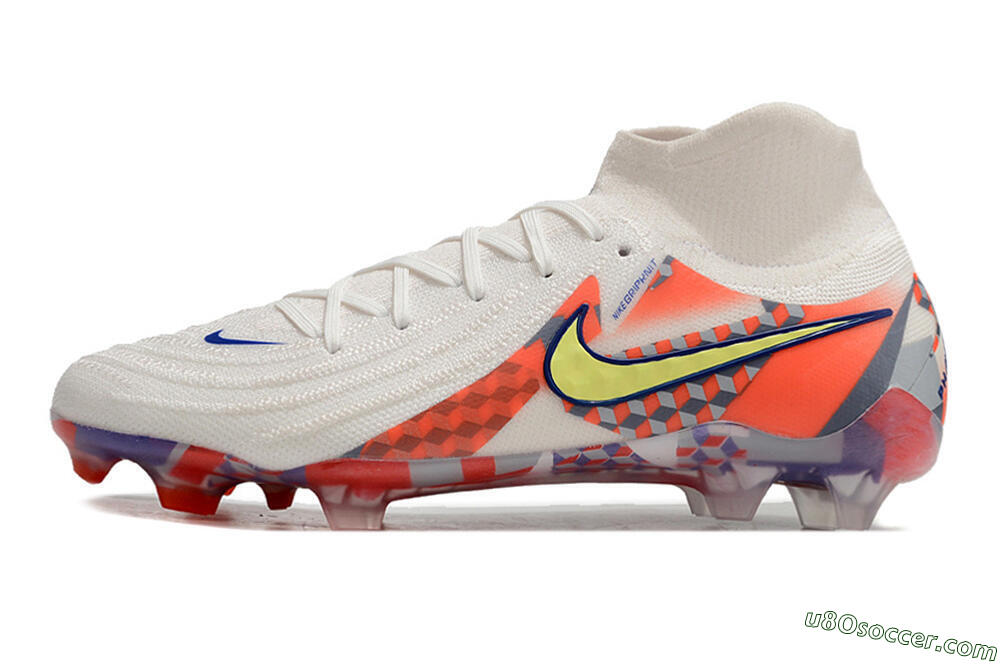 Nike Phantom Luna Elite NU FG Firm Ground Soccer Cleats - White/Red/Yellow/Blue 2