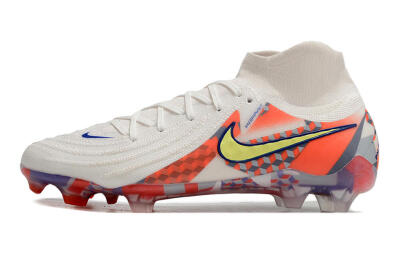 Premium FG Firm Ground Soccer Cleats in White, Red, Yellow