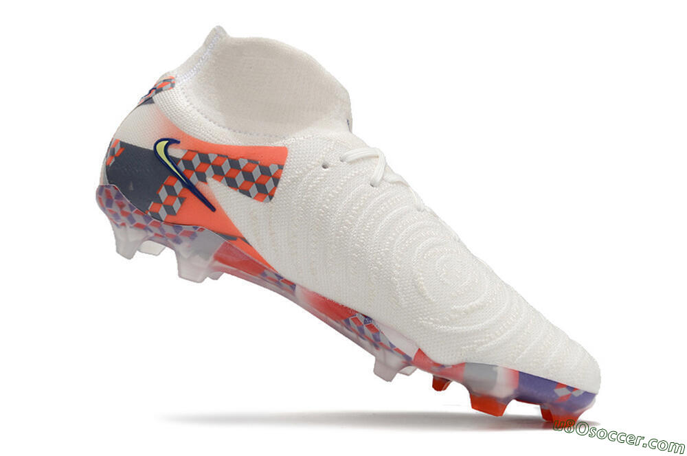 Premium FG Firm Ground Soccer Cleats in White, Red, Yellow