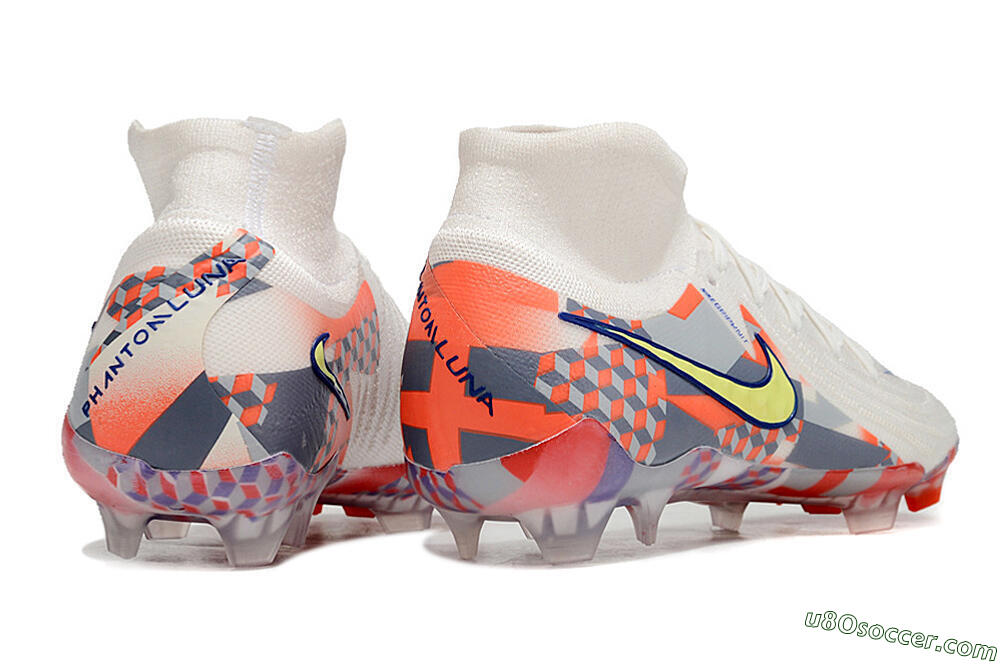 Premium FG Firm Ground Soccer Cleats in White, Red, Yellow