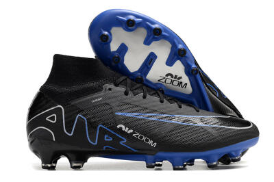 Nike Air Zoom Mercurial Superfly 9 Elite AG Artificial Grass Soccer Cleats - Black/Blue/White
