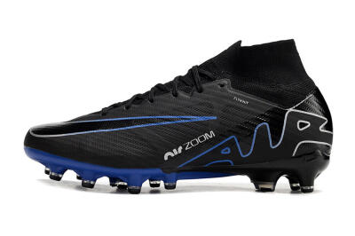 Nike Air Zoom Mercurial Superfly 9 Elite AG Artificial Grass Soccer Cleats - Black/Blue/White
