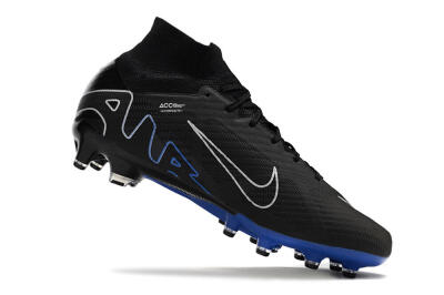 Nike Air Zoom Mercurial Superfly 9 Elite AG Artificial Grass Soccer Cleats - Black/Blue/White