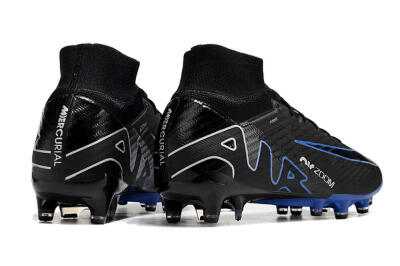 Nike Air Zoom Mercurial Superfly 9 Elite AG Artificial Grass Soccer Cleats - Black/Blue/White