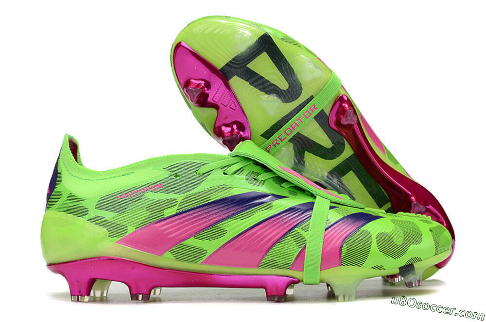 Adidas Predator Elite Foldover Tongue FG Firm Ground Soccer Cleats - Green/Pink/Purple/Yellow 1