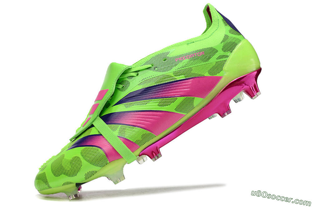 Adidas Predator Elite Foldover Tongue FG Firm Ground Soccer Cleats - Green/Pink/Purple/Yellow 5