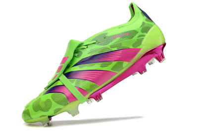 Adidas Predator Elite Foldover Tongue FG Firm Ground Soccer Cleats - Green/Pink/Purple/Yellow