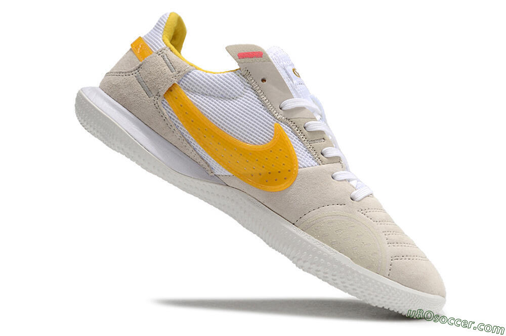 Nike Street Gato IC Indoor & Futsal Soccer Shoes - Beige/Yellow/White 4