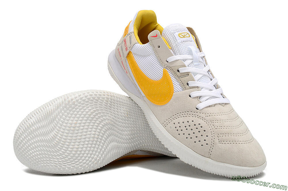 Nike Street Gato IC Indoor & Futsal Soccer Shoes - Beige/Yellow/White 3