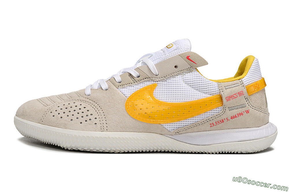 Nike Street Gato IC Indoor & Futsal Soccer Shoes - Beige/Yellow/White 2