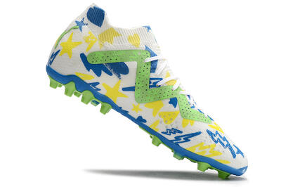 Puma Future Ultimate FG Multi Ground Soccer Cleats - White/Yellow/Blue