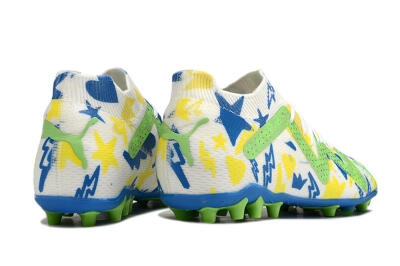 Puma Future Ultimate FG Multi Ground Soccer Cleats - White/Yellow/Blue