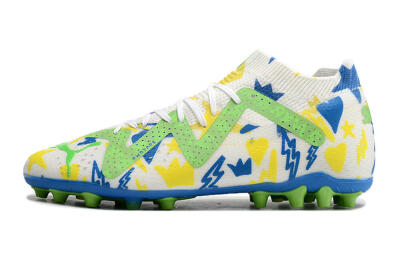 Puma Future Ultimate FG Multi Ground Soccer Cleats - White/Yellow/Blue