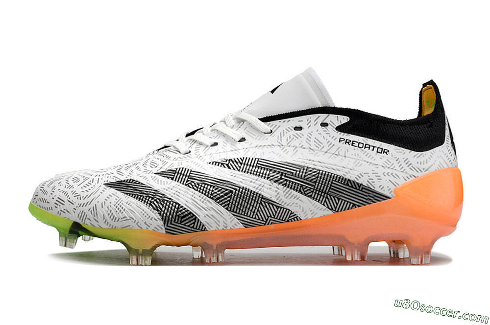 Adidas Predator Accuracy.1 FG Firm Ground Soccer Cleats - White/Black/Orange 2