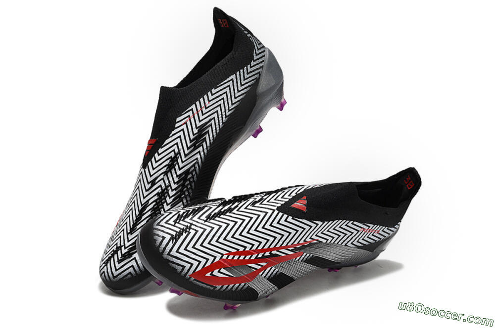 Adidas Predator Accuracy+ FG Firm Ground Soccer Cleats - Grey/Black/Red 3