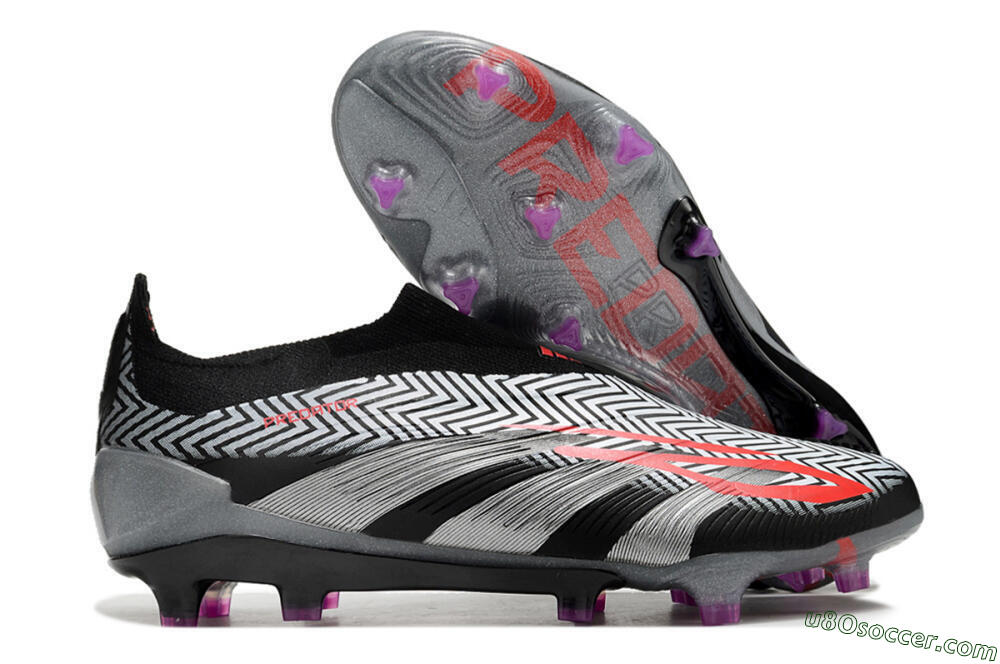 Adidas Predator Accuracy+ FG Firm Ground Soccer Cleats - Grey/Black/Red 1