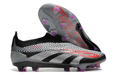Adidas Predator Accuracy+ FG Firm Ground Soccer Cleats - Grey/Black/Red