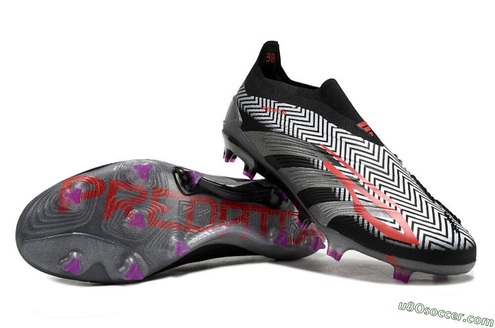 Adidas Predator Accuracy+ FG Firm Ground Soccer Cleats - Grey/Black/Red 0