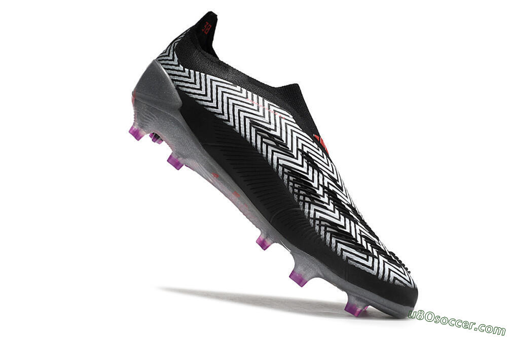 Adidas Predator Accuracy+ FG Firm Ground Soccer Cleats - Grey/Black/Red 5