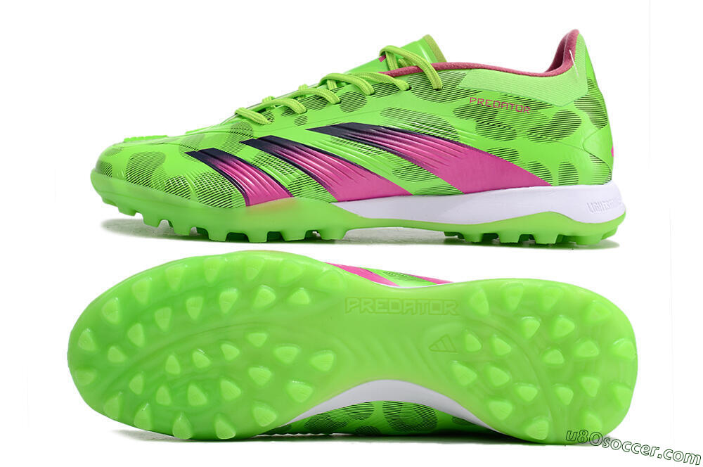 Adidas Predator Elite TF Artificial Turf Soccer Shoes - Green/Purple/Pink 0