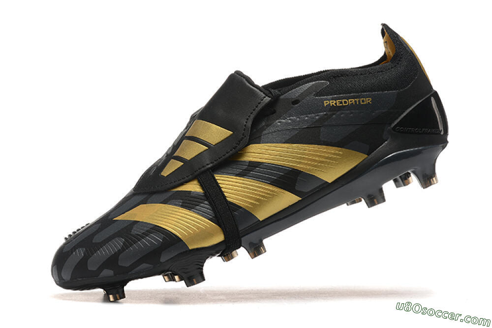 Adidas Predator Elite Foldover Tongue FG Firm Ground Soccer Cleats - Black/Gold 9