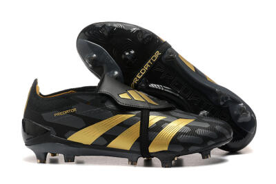 Adidas Predator Elite Foldover Tongue FG Firm Ground Soccer Cleats - Black/Gold