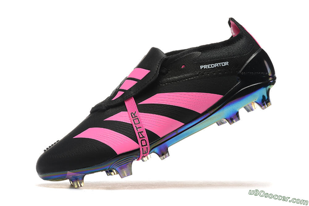 Adidas Predator Elite Foldover Tongue FG Firm Ground Soccer Cleats - Black/Pink 8