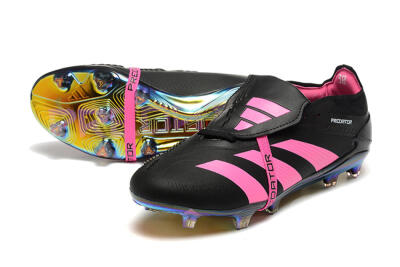 Adidas Predator Elite Foldover Tongue FG Firm Ground Soccer Cleats - Black/Pink