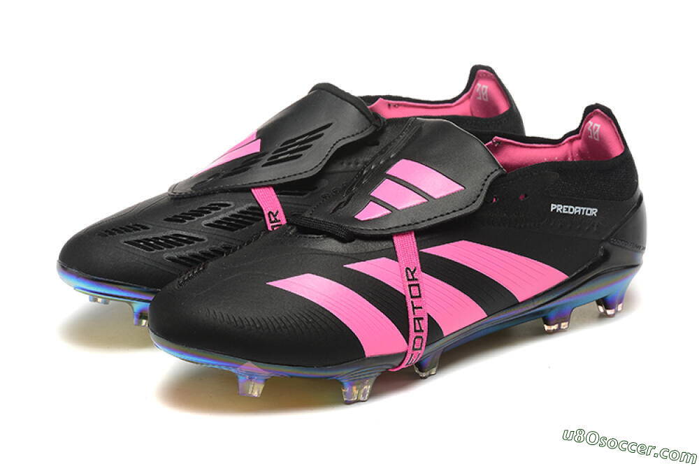 Adidas Predator Elite Foldover Tongue FG Firm Ground Soccer Cleats - Black/Pink 5