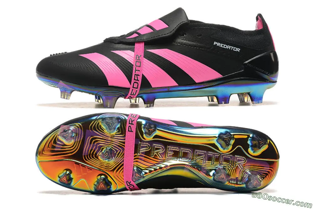 close　ピンク　ブラック各200粒 Black Pink FG Firm Ground Soccer Cleats with Foldover Tongue