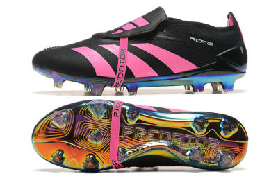 Adidas Predator Elite Foldover Tongue FG Firm Ground Soccer Cleats - Black/Pink