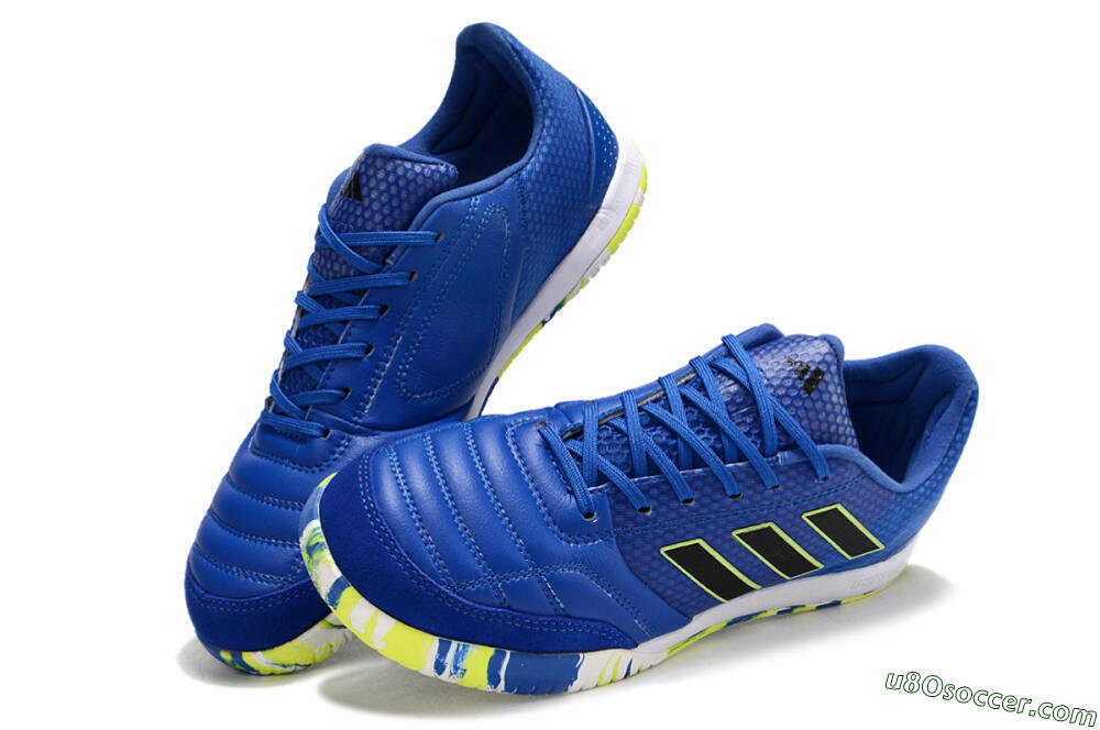 Adidas Top Sala FG Indoor & Futsal Soccer Shoes - Blue/Black/Yellow 3