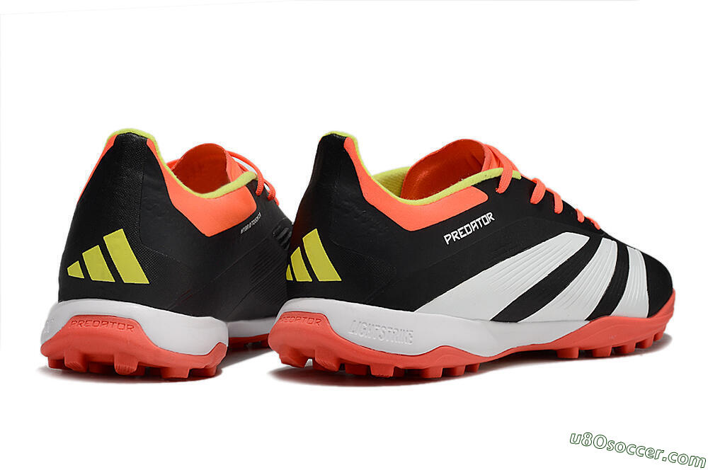 Adidas Predator 24 Elite TF Artificial Turf Soccer Shoes - Black/White/Orange 6