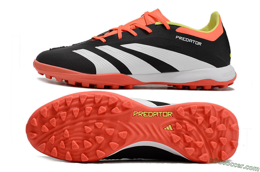 Adidas Predator 24 Elite TF Artificial Turf Soccer Shoes - Black/White/Orange 0