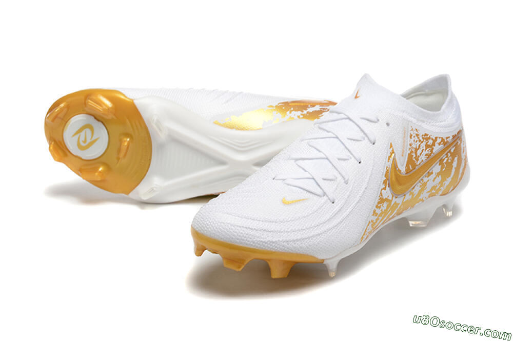 Nike Phantom Luna Elite NU FG Firm Ground Soccer Cleats - White/Gold 3