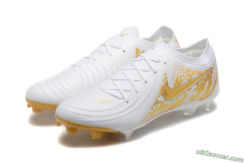 Nike Phantom Luna Elite NU FG Firm Ground Soccer Cleats - White/Gold 8