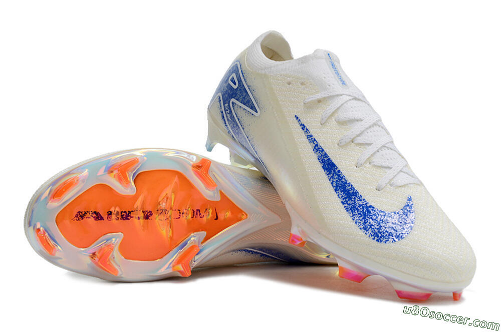Nike Air Zoom Mercurial Vapor 16 Elite FG Firm Ground Soccer Cleats - Beige/Blue/Orange 3