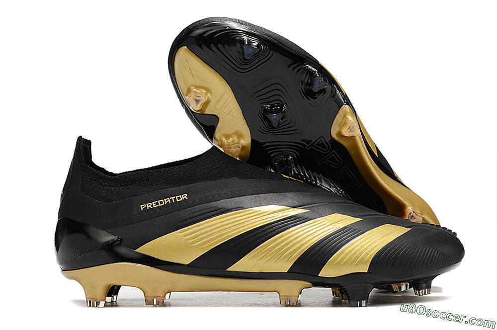Adidas Predator Accuracy+ Laceless FG Firm Ground Soccer Cleats - Black/Gold 1