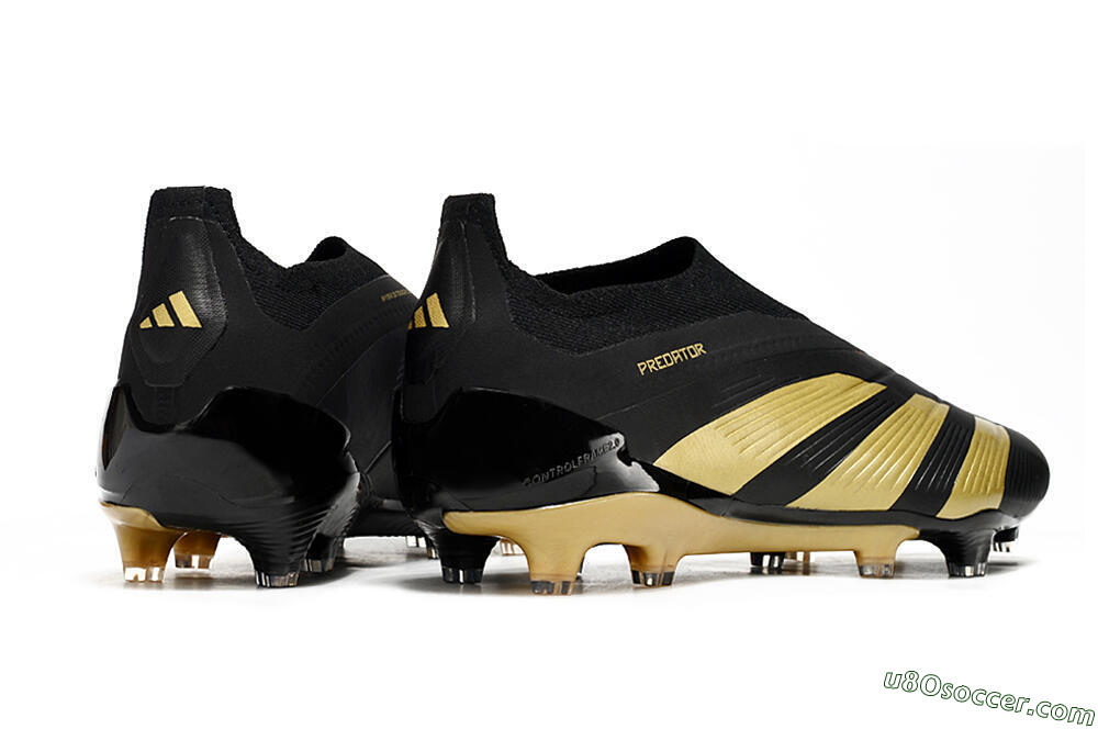 Adidas Predator Accuracy+ Laceless FG Firm Ground Soccer Cleats - Black/Gold 6