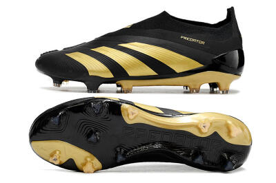 Adidas Predator Accuracy+ Laceless FG Firm Ground Soccer Cleats - Black/Gold