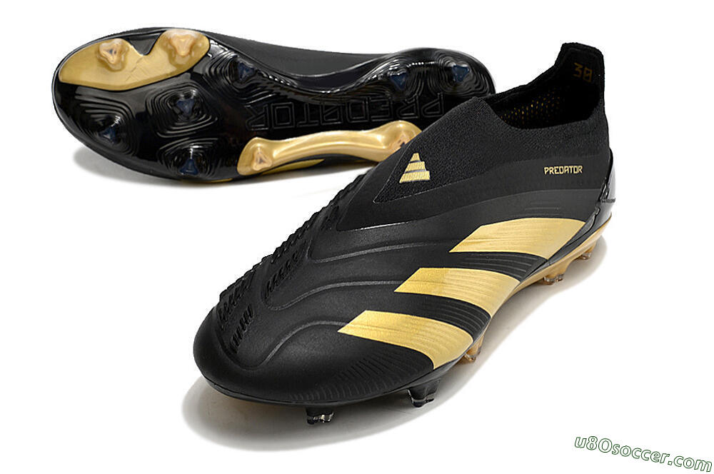 Adidas Predator Accuracy+ Laceless FG Firm Ground Soccer Cleats - Black/Gold 3