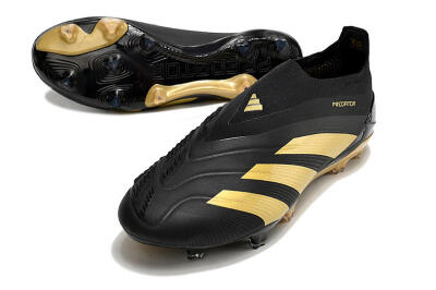 Adidas Predator Accuracy+ Laceless FG Firm Ground Soccer Cleats - Black/Gold