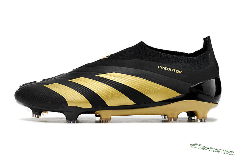Adidas Predator Accuracy+ Laceless FG Firm Ground Soccer Cleats - Black/Gold 2