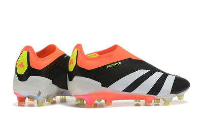Adidas Predator Accuracy+ Laceless FG Firm Ground Soccer Cleats - Black/White/Orange