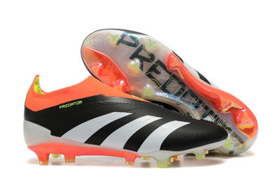 Adidas Predator Accuracy+ Laceless FG Firm Ground Soccer Cleats - Black/White/Orange