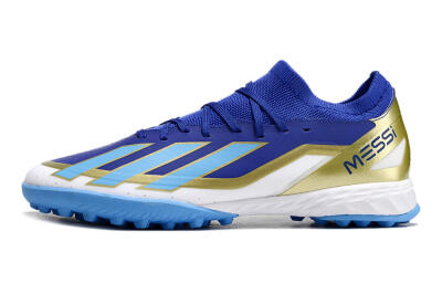 Adidas X Crazyfast.3 Messi TF Artificial Turf Soccer Shoes - Blue/White/Gold