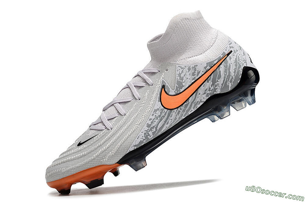 Nike Phantom Luna Elite NU FG Firm Ground Soccer Cleats - Grey/Orange/Black 5